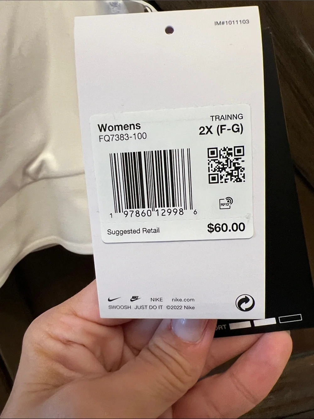 Nike White Padded Wireless Sports Bra